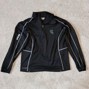 Ping Golf Michigan State Quarter Zip Mens Size Medium. Black. Good Condition